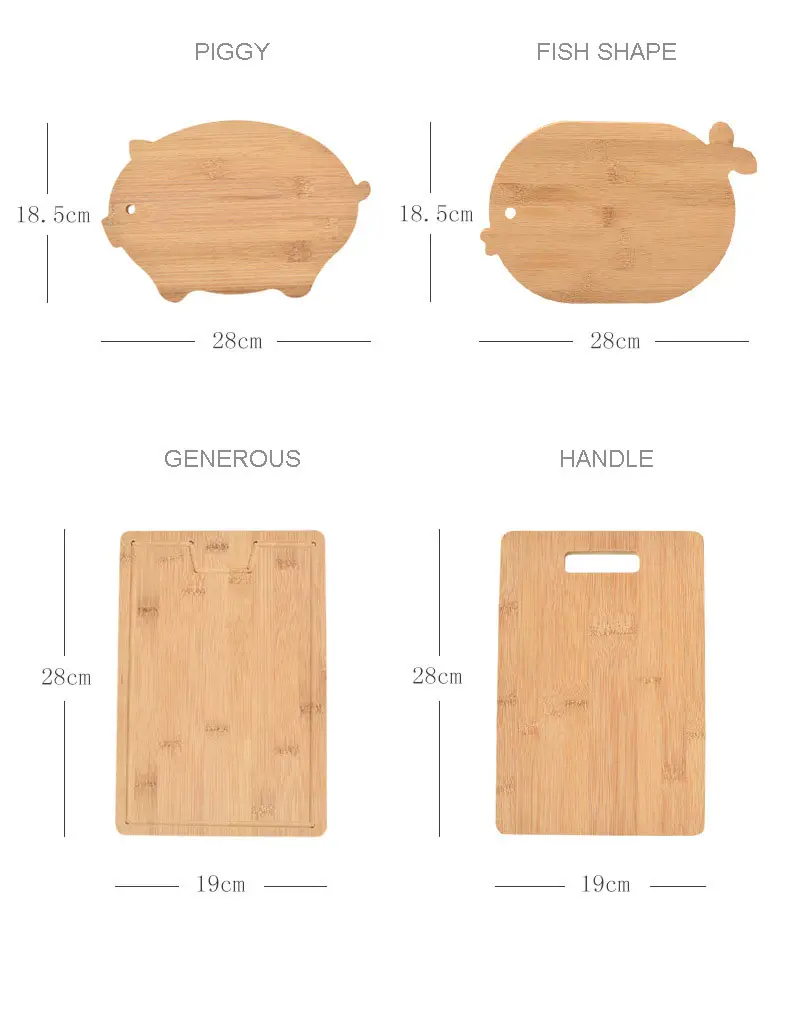 Animal Pig Shaped Irregular Wood Chopping Board Breakfast Pizza Bread Cutting Board Kitchen Bamboo Chopping Blocks Cutting Food