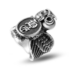 Owl <b>Ring</b> <b>Titanium</b> Steel Men's Animal Punk Jewelry SA410 Gift - Product Image 5