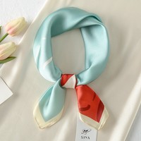 Luxe 58x58 Satin imprimé femmes foulard en soie haute couture petit foulard pour printemps méthode d'impression numérique foulard soyeux
