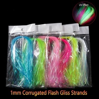 1mm breite UV-Wellpappe Flash Gliss Strands Glow Flash Lametta simuliert Fischs chuppen zum Binden von Minnow Streamer Salzwasser fliegen
