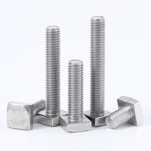 Vis et boulons à tête carrée en acier inoxydable 304, tailles métriques M4 M5 M6 M12, grade 4.8, finition blanchie - Product Image 2