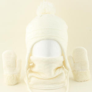 Enfant en bas âge hiver noël chapeaux bébé mitaines gants cou plus chaud bébé hiver chapeau enfants hiver chapeau gants écharpe <span class=keywords><strong>ensemble</strong></span> pour garçon fille - Product Image 5