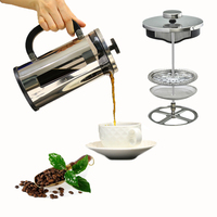Presse à café en verre borosilicate résistant à la chaleur OEM Chine avec piston, innovante et élégante, pour infuser le thé et le café