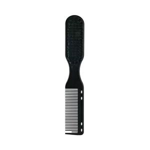Peigne de coiffure professionnel double face en nylon noir pour hommes, brosse de coiffure portable en plastique noir pour salon de coiffure, vente en gros - Product Image 2