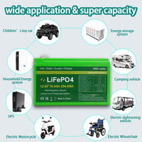 Baterai LiFePO4 12V 16Ah untuk skuter elektrik, Penyimpanan rumah, stasiun daya, baterai Lithium fosfat portabel dengan 3000 + siklus