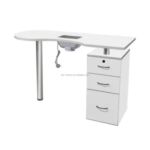 Table de manucure de luxe roulante DTY avec poste de travail de bureau à ongles d'échappement meubles de salon de beauté