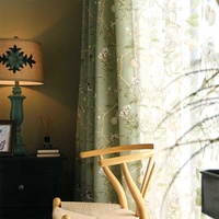 Tissu de rideau de fenêtre pleine hauteur translucide personnalisable en coton et lin tissé, style campagnard américain, pour toutes les saisons