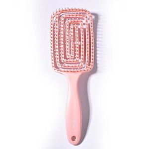 Peigne élastique incurvé à dents larges en plastique pour cheveux secs ou mouillés, usage domestique - Product Image 5