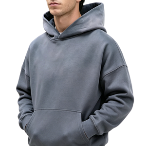 Sweat à capuche oversize personnalisé pour homme, imprimé délavé à l'acide, avec poche, en coton tricoté 500 g/m², col rond, imprimé par transfert thermique - Product Image 4