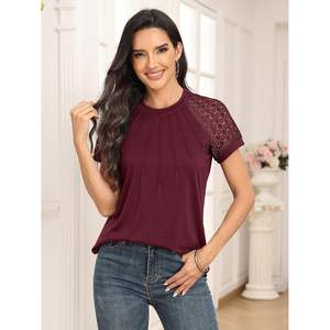 2025, camisetas de verano para mujer, camisas de negocios de manga corta a la moda, blusas de seda informales para trajes de vacaciones de primavera, talla XL - Product Image 3