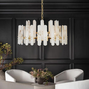 Alabaster Pendel leuchte Dekorative Wohnzimmer Lampe Persönlichkeit Restaurant Studie Messing Luxus Pendel leuchten - Product Image 4
