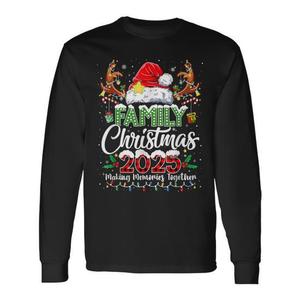 Magliette a Maniche Lunghe per Famiglia Natale 2025 Design Festivo Coordinato - Product Image 1