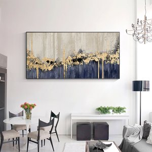 Fola d'oro <span class=keywords><strong>verde</strong></span> <span class=keywords><strong>acqua</strong></span> 3D Texture <span class=keywords><strong>pittura</strong></span> astratta su tela soggiorno camera da letto grande oro di lusso parete arte nuova decorazione per la casa - Product Image 6