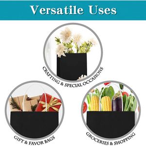Bolsas de Papel Kraft Negras para Alimentos, con Asas Retorcidas, Reutilizables, para Regalos, Té, Personalizadas, al por Mayor y al Detal - Product Image 5