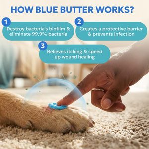 Traitement anti-inflammatoire Blue Butter pour chiens et chats - Soin des plaies, infections cutanées à levures, teigne, coupures, éruptions cutanées - <span class=keywords><strong>Crème</strong></span> anti-démangeaisons à usage doux - Product Image 2