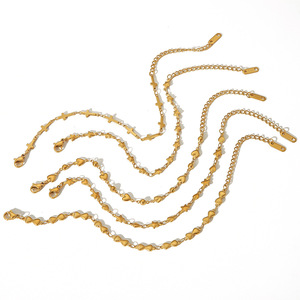 18k Gold Stainless Steel Bracelet <b>Chain</b> Mixed Shapes <b>Cross</b> Star Heart DIY Jewelry Findings Yiwu Origin - Product Image 5
