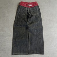 Jeans en denim selvedge brut en gros, style streetwear japonais, pantalons de charpentier à double genouillère, jeans selvedge bootcut évasés pour hommes