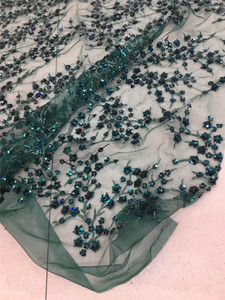 Vải ren <span class=keywords><strong>sequin</strong></span> <span class=keywords><strong>100</strong></span>% <span class=keywords><strong>polyester</strong></span> màu đen, thêu <span class=keywords><strong>sequin</strong></span>, vải thời trang dành cho váy cưới - Product Image 4