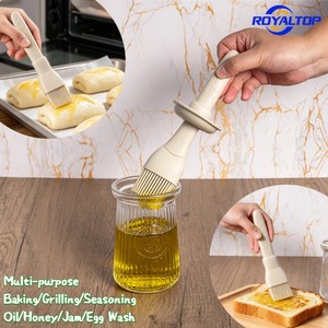 Dispenser di Lusso in Vetro Ultra-Trasparente per Olio d'Oliva, Miele e Uova con Grande Pennello in Silicone per Cucinare, Grigliare e Cuocere al Forno - Product Image 3