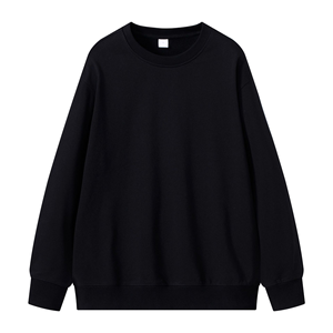 Fabricants de vêtements personnalisé automne nouvelle couleur unie 430 grammes col rond sweat ample surdimensionné unisexe haut à manches longues - Product Image 1