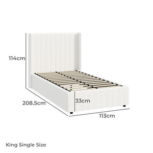 Lit de rangement à vérin à gaz <span class=keywords><strong>Gabrielle</strong></span> Sherpa blanc - Product Image 5