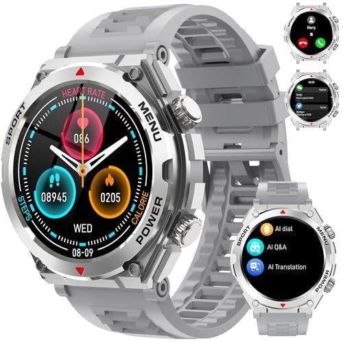 Smart Watch 1.46" BT Call Music Player Heart Rate Blood Pressure SpO2 Monitor 100 Sports Modes IP68 Magnetic Charging Men Women