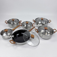 Offre Spéciale Batterie de cuisine en acier inoxydable 12 pièces Casseroles et poêles de cuisine antiadhésives Marmites en métal