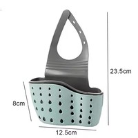 Panier de rangement suspendu rectangulaire moderne pour évier de cuisine en TPR + ABS, support multifonctionnel pour éponge, légumes et vaisselle