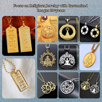 FUTUJI Acier Inoxydable Bouddhiste Pendentif Plaque Amitabha Bouddha les Écritures Bouddhistes Cadeaux Religieux