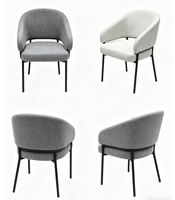 Chaise de salle à manger moderne en tissu avec structure métallique, personnalisable pour la maison, la cuisine, le restaurant, l'hôtel et le salon