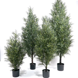 Fábrica personalizada Anti Uv para decoración interior y exterior bonsái de plástico para jardín doméstico árbol de ciprés de cedro verde Artificial - Product Image 1