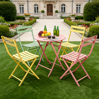 Table et chaises pliantes modernes en fer et plastique, mobilier d'extérieur pour café, balcon, loisirs, salon de thé