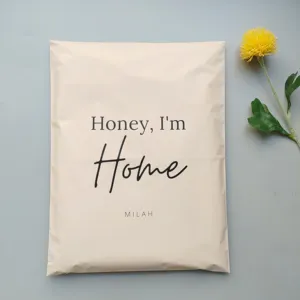 Faible MOQ 100 pièces – Sacs d'expédition en polyéthylène mat pêche beige pour vêtements, avec logo personnalisé, pour l'expédition de colis en ligne - Product Image 5