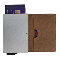 Dompet tempat kartu kredit pria, Rfid logam cerdas tipis Pop modis