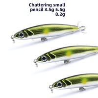 Leurre dur micro-vibrant pour micro-vibrations, type 'Silverfish Minnow', coulant, ultra-lancer longue portée, crankbait pleine colonne d'eau pour la pêche au bar
