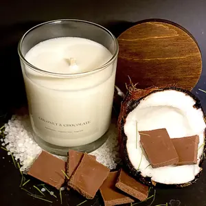 Custom Coconut Chocolate Scented Candle Luxury Plant Scented Soy Wax Candle Scented Candle Business For Sale
