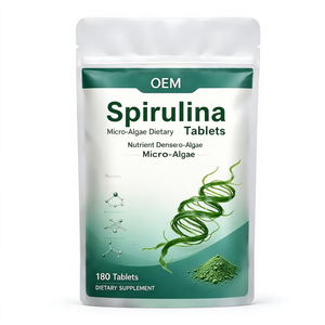 OEM ODM Spiruline pure extraite de plantes, 180 comprimés, certifiée Halal, complément alimentaire de qualité alimentaire, supplément nutritionnel pour adultes, énergie - Product Image 1