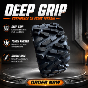 Pneus tout-terrain VGOOD ATV UTV 25X10-<span class=keywords><strong>12</strong></span> 25X8-<span class=keywords><strong>12</strong></span>, pneus à crampons profonds agressifs pour la boue, haute traction, bande de roulement à crampons pour ATV <span class=keywords><strong>Quad</strong></span> UTV - Product Image 1