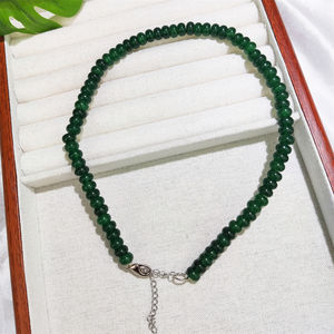 <span class=keywords><strong>2025</strong></span> nuevas llegadas joyería de moda hecha a mano piedra Natural forma de ábaco cristal con cuentas rosa cuarzo verde Jade Collar para mujeres - Product Image 4