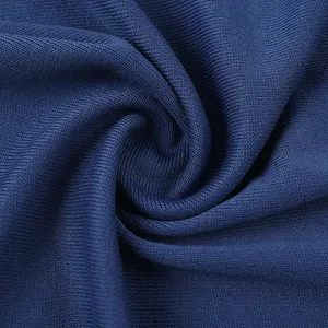 French Rib 235gsm China Strick fabrik Polyester Rayon Spandex gerippter Stricks toff Lieferant für Kleidungs stücke