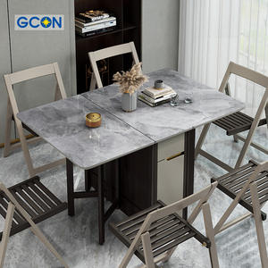 Rock Slab <b>Folding</b> <b>Dining</b> <b>Table</b> and Chair Combination for Home - Product Image 4