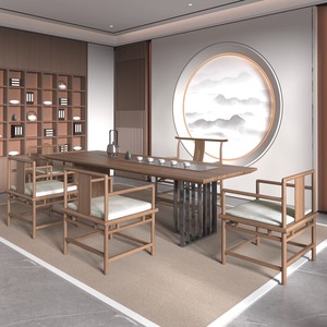 <span class=keywords><strong>Table</strong></span> de réunion de bureau en bois massif de style Wabi-sabi, chaises, <span class=keywords><strong>table</strong></span> multifonctionnelle pour le salon, <span class=keywords><strong>table</strong></span> de service à thé pour la réception - Product Image 2