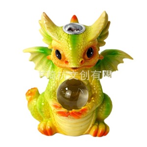 รูปปั้นมังกรธูปเรซิ่นสีเขียวเครื่องกระจายกลิ่นอโรมาเธอราพีของตกแต่งโต๊ะทำงานของขวัญ - Product Image 1