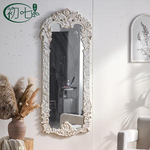 French Retro Wall Mirror Resin <b>Frame</b> <b>Arch</b> Shape Shabby Chic Decorative Full Length Mirror For Living Room Or Clothing Store - Product Image 4