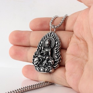 yunnique Tibetan Silver Guanyin Buddha Pendant Necklace Unisex Fashion Jewelry Gift - Product Image 4