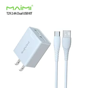 Maimi ชุดชาร์จมือถือพกพา,T29สายชาร์จข้อมูล Usb คู่สำหรับ Iphone เดินทาง