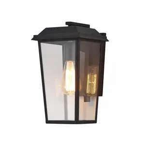 Waterproof Porch Light Fixtures Wall Mount With Seeded Glass For Entryway Doorway Garage Black Outdoor Wall Lantern Sconce Light