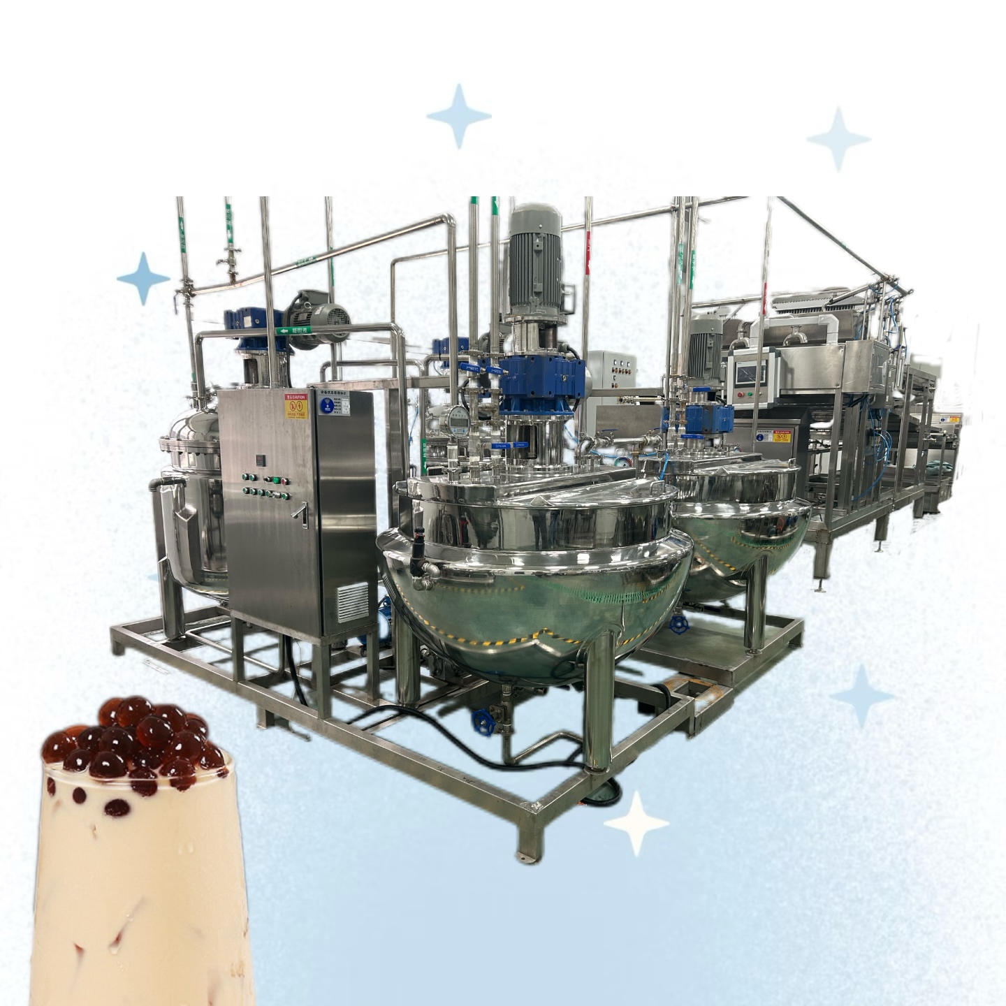 Automatic Explosion Bead Bubble Tea Fruit Jelly Balls Making Machine Popping Boba Grain Production Line