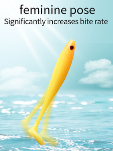 Commercio all'ingrosso 5 colori <span class=keywords><strong>esche</strong></span> morbide richiamo di pesca morbido T coda occhi 3D Silicone richiamo artificiale Swimbait Wobblers Shad Leurre - Product Image 2