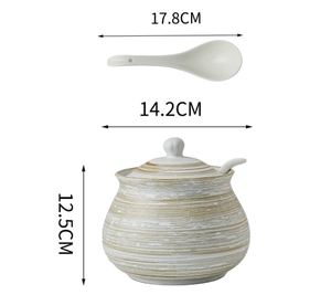돼지 기름 탱크 세라믹 고온 저항 오일 칠리 페퍼 탱크 가정용 주방 소금 조미료 탱크 - Product Image 3